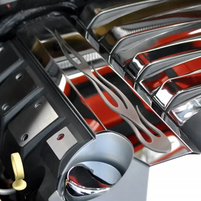 Camaro - Polished Stainless Steel W-Brushed "True Flame" - Factory Fuel Rail Cover Trim 1
