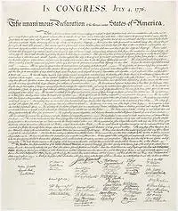 Declaration Of Independence: Handwritten Edition -- Satin Laminated 1