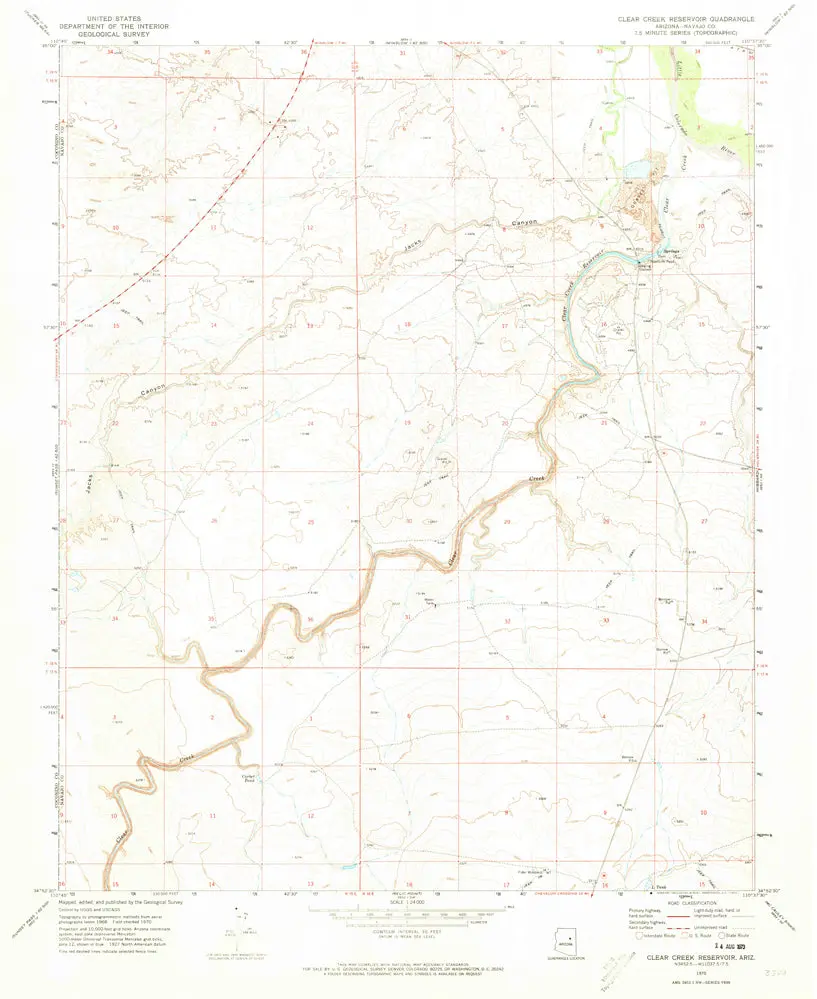 Clear Creek Reservoir, Azê7.5' 1970 [Map] United States Geological Survey 1