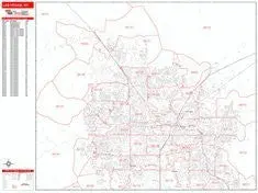 Las Vegas, Nv Red Line Style All Streets & Highways Map [Map] Intelligent Direct 1