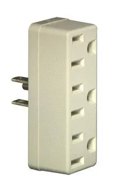 Leviton C22-00697-00W White Triple Tap Plug-In Outlet Adapters 1