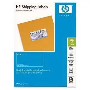 Hp White Shipping Labels, 2 X 4, 250 Count, 25 Sheets 1