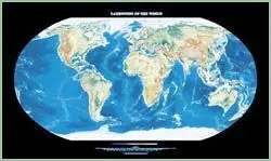 Landforms Of The World Topographic Wall Map By Raven Maps, Print On Paper (Non-Laminated) 1