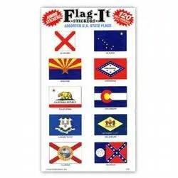 Assorted U.S. State Flags: 120 Self-Adhesive Flag Stickers 1