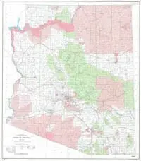 State Of Arizona Base Map With Highways Gloss Laminated [Map] United States Geological Survey 1