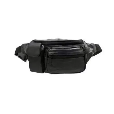 Alpaca Black Leather Fanny Pack 1