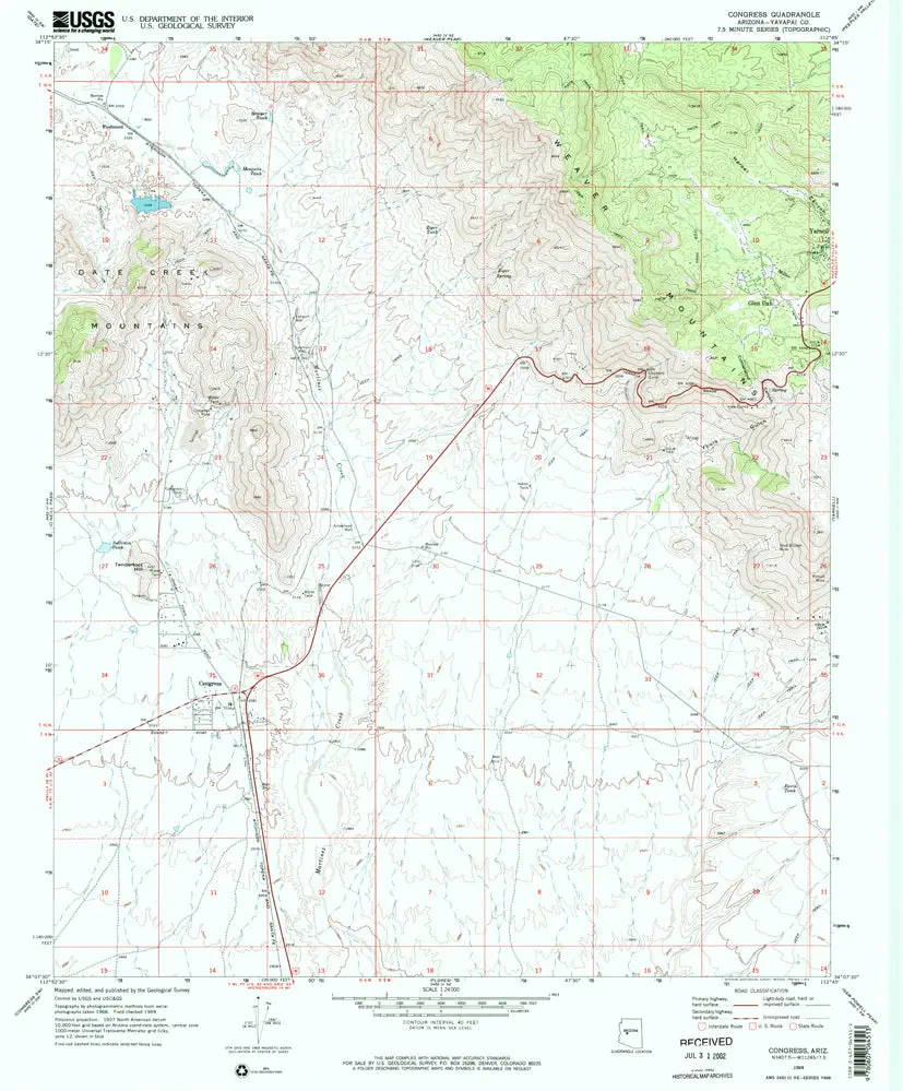 Congress 7.5' Arizona [Map] United States Geological Survey 1