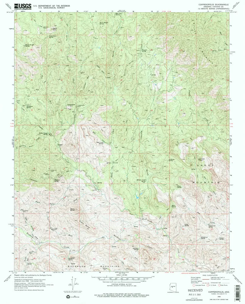 Copperopolis, Arizona 1969 (7.5'×7.5' Topographic Quadrangle) 1