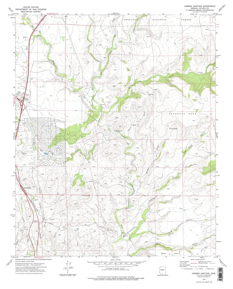 Cordes Junction 7.5' Az 1974 [Map] United States Geological Survey 1