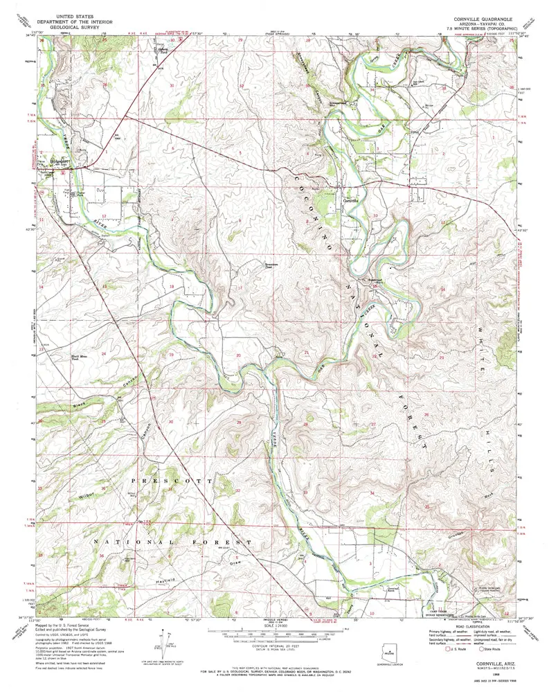 Cornville, Azê7.5' 1968 [Map] United States Geological Survey 1