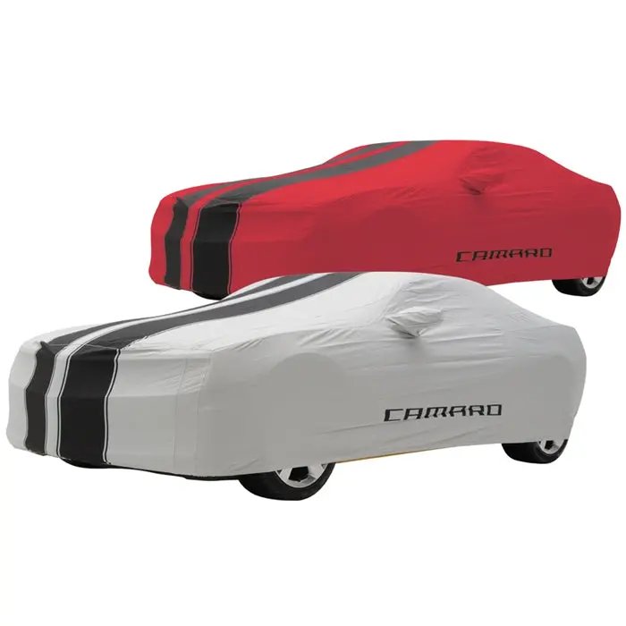 2010-2015 Camaro Gm Outdoor Car Cover With Black Stripes : Grey Or Red 1