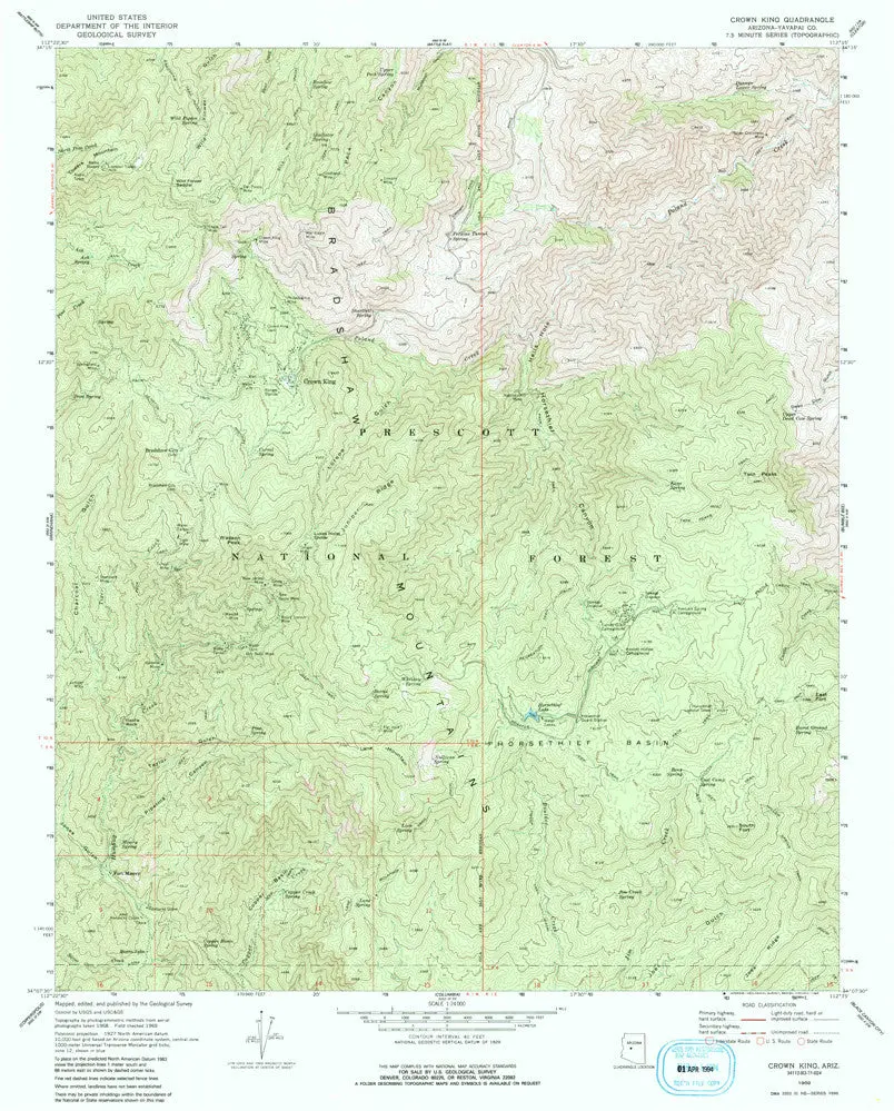 Crown King, Arizona 1969 (7.5'×7.5' Topographic Quadrangle) 1