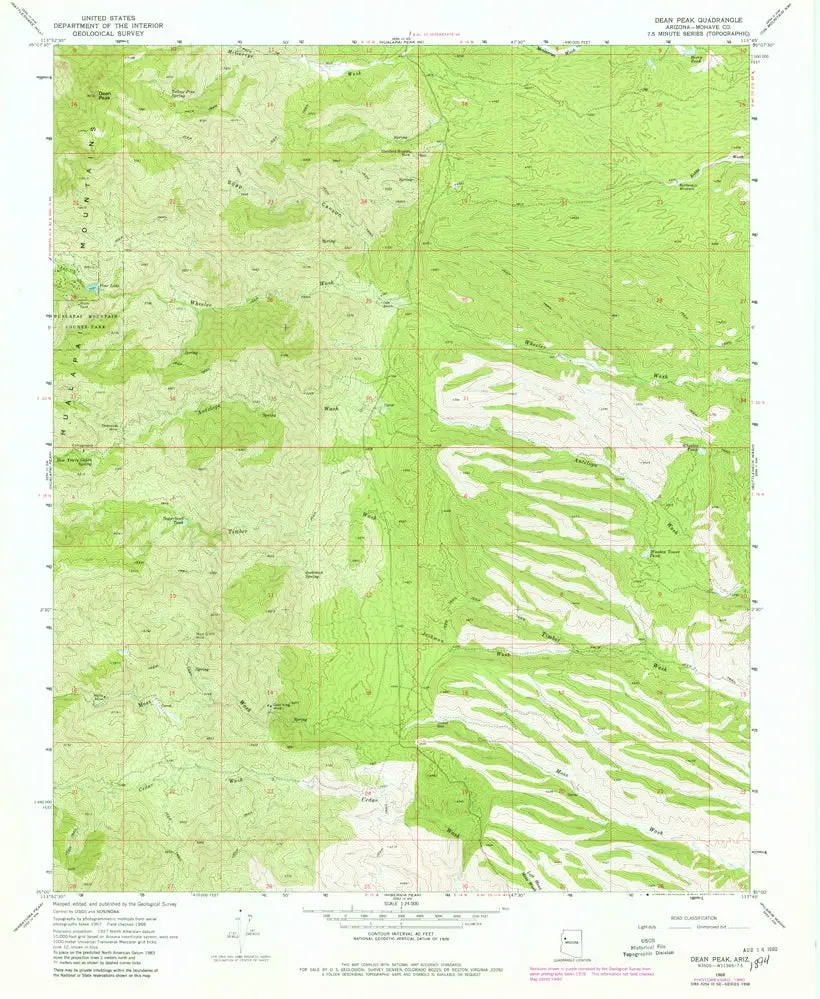 Dean Peak 7.5' 1968 Pr 1980 [Map] United States Geological Survey 1