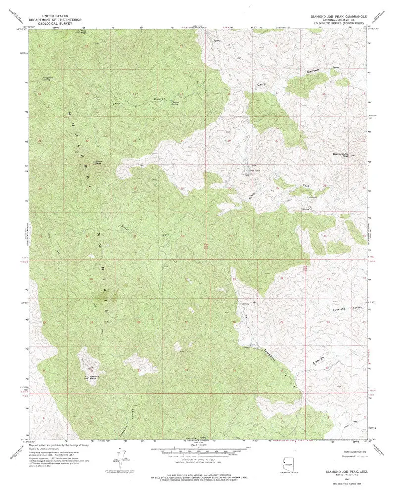 Diamond Joe Peak, Arizona 7.5' [Map] United Stated Geological Survey 1