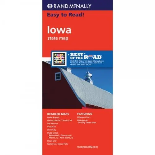 Easy To Read: Iowa State Map Rand Mcnally 1