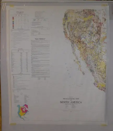 Preliminary Metallogenic Map Of North America (Southwest Quadrant) (Gia0014-4T) [Map] United States Department Of The Interior Geological Survey 1