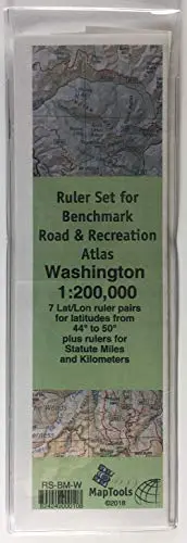 Maptools Ruler Set For Benchmark Road & Recreation Atlas - Washington 1