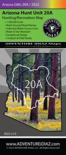 Arizona Gmu 20A Hunting / Recreation Map 1