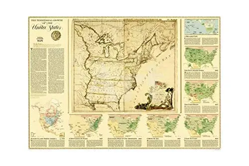 The Territorial Growth Of The United States Ready-To-Hang [Map] Abel Buell 1