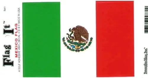 Mexico Flag Self Adhesive Vinyl Decal 6-Pack 1