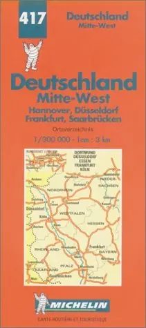 Michelin Germany Midwest Map No. 417 (Michelin Maps & Atlases) (Michelin Map, 417) Michelin 1