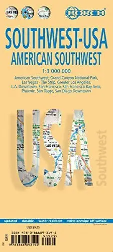 Laminated American Southwest-Usa 2 Map (English Edition) [Map] Borch 1