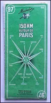 1964 Michelin 150Km Autour De Paris 97 [Map] Carte Michelin 1