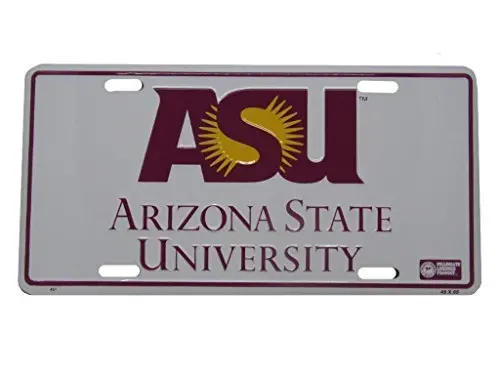 Asu Arizona State University Football 6"X12" Aluminum License Plate Tag 1