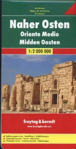 Middle East Map (English, French, Italian And German Edition) Freytag & Berndt 1