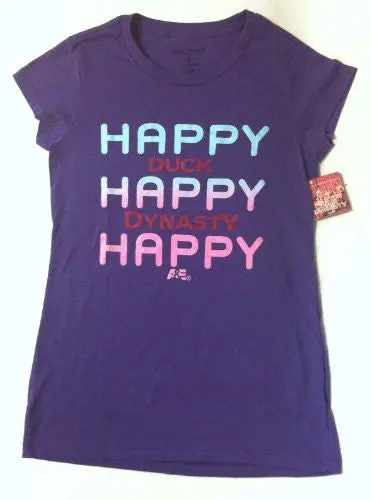 Duck Dynasty Women's Purple T-Shirt - Size Xl - Happy Happy Happy 1