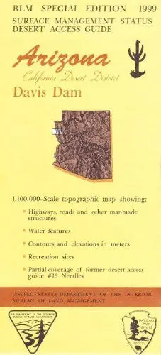Arizona, [California] Desert District: Davis Dam : 1:100,000-Scale Topographic Map : 30 X 60 Minute Series (Topographic) (Desert Access Guide) [Unknown Binding] U.S. Government 1
