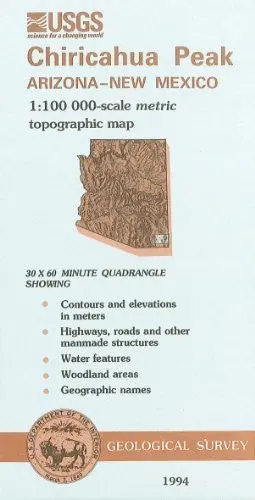 Chiricahua Peak, Arizona--New Mexico : 1:100 000-Scale Metric Topographic Map : 30 X 60 Minute Series (Topographic) (Sudoc I 19.110:31109-E 1-Tm-100/994) [Unknown Binding] 1