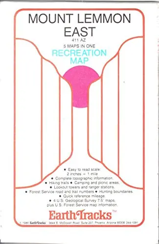Mount Lemmon East Recreation Map Paper/Non-Laminated [Map] Earthtracks 1