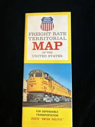 Union Pacific Railroad Freight Rate And Territorial Map - Vintage 1965 Map Reprint 1