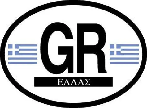 Gr Greece Oval Reflective Decals 2-Pack 1