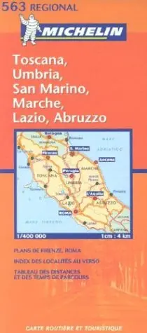 Michelin Toscana, Umbria, San Marino, Marche, Lazio, Abruzzo (Michelin Maps) Michelin Travel Publications 1