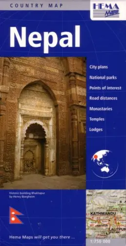 Nepal Country Map By Hema (English, Spanish, French, Italian And German Edition) Hema Maps 1