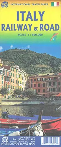 Italy Railway & Road Map 1:850K Waterproof 1