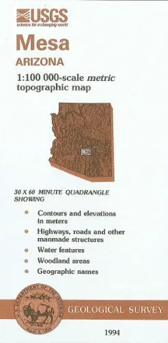 Mesa, Arizona : 1:100 000-Scale Metric Topographic Map : 30 X 60 Minute Series (Topographic) (Sudoc I 19.110:33111-A 1-Tm-100/994) [Unknown Binding] Unknown Author 1