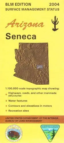 Seneca Arizona 1:100,000-Scale Topo Map Blm Surface Management 60×30-Minute Quad 1