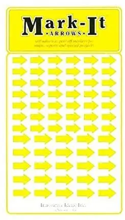 Removable Mark-It Brand Arrows For Maps, Reports Or Projects, Two Sizes Per Sheet - Yellow 1