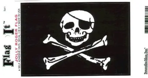Jolly Roger Flag Decal For Auto, Truck Or Boat 1
