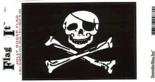 Jolly Roger Flag Self Adhesive Vinyl Decal 6-Pack 1