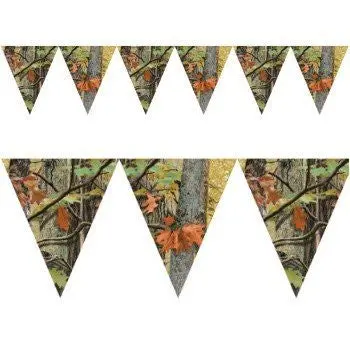 Creative Converting 1 Piece Hunting Havercamp Camo Hanging Flag Banners - 10 Feet Long Southern Birthday Celebration Party Decorations Supplies 1