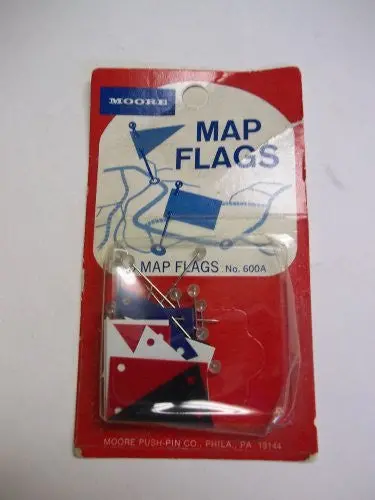 Moore Map Flags, 15 Map Flags, 600A-X, Assorted Colors 1