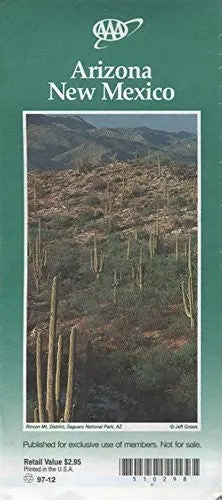 Map Of Arizona/New Mexico /States /Huge Foldout /Roads+++++ [Map] Aaa 1