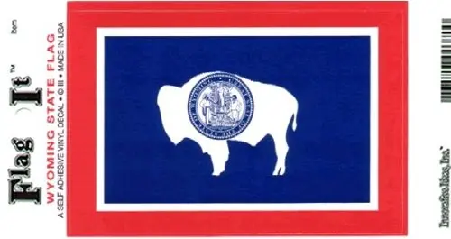 Wyoming Flag Decal For Auto, Truck Or Boat 1