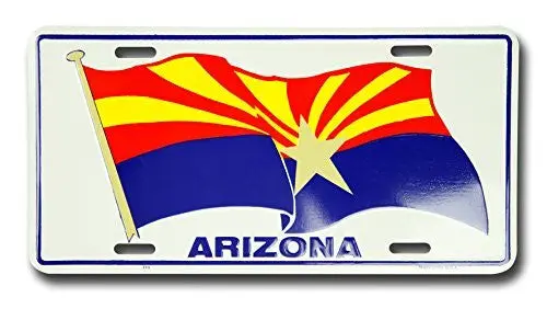 Arizona Flag Novellty Aluminum License Plate Tag 1