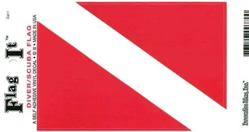 Scuba Diver Flag Decal For Auto, Truck Or Boat 1