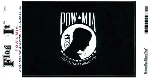 Flag It Pow-Mia Heavy Duty Vinyl Bumper Sticker (3 X 5 Inches) 1
